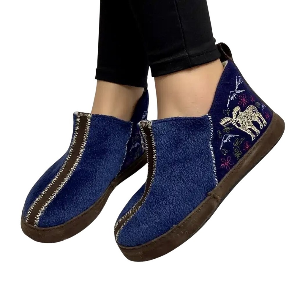 Acorn Boiled Wool Forest Bootie Women's‎ US XL9.5-10.5 Navy Blue NIB